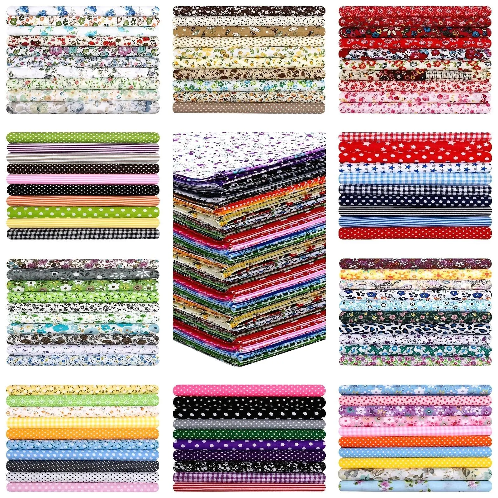 500 Pcs 4 X 4 Inches Square Pre Cut Quilt Squares Bundles Patchwork Floral Printed Square Patchwork Fabric Quilting For Christmas DIY Craft Sewing Clothing Accessory
