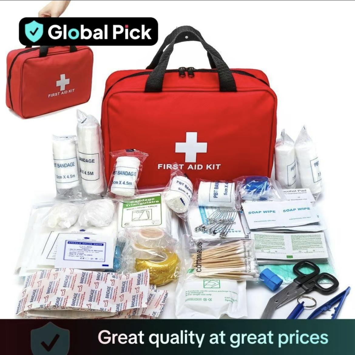 Emergency First Aid Kit, Durable Red Case Emergency Medical Kit, Home & Office & Car Emergency Kit, Portable Emergency Kit, Outdoor Adventure, Hiking, Camping, Survival Medical Kit, Emergency Survival Kit Supplies
