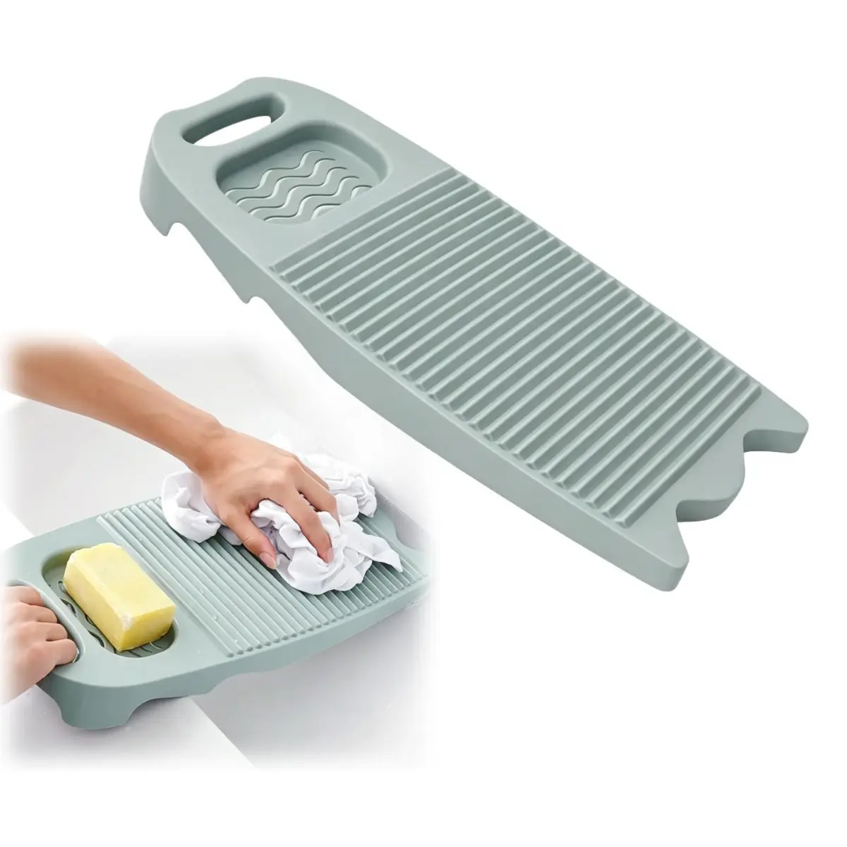 Non-Slip Washboard for Hand Washing Clothes, Portable Laundry Scrub Board