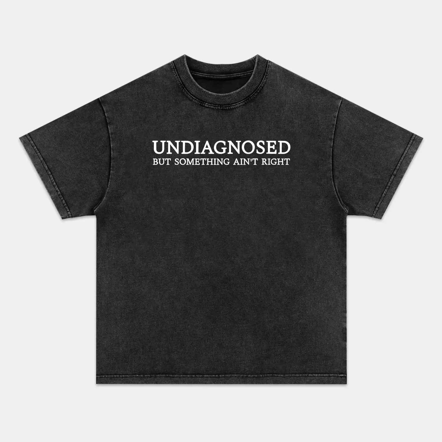Undiagnosed But Something Ain't Right T-shirt, Unisex Vintage Crew Neck Regular Fit Cotton Fabric Casual Comfort Breathable Short Sleeve Funny T-shirts Fashion Men&Women's Top for Streetwear 091002