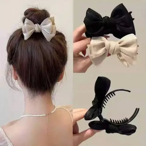 Elegant Butterfly Hair Claw Clips Set, 2pcs Stylish Bow Decorative Hair Accessories, Perfect for Women & Girls Daily Use, Clip In Claw, Claw Clip Ponytail, Fashion Hair Accessories