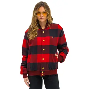 PLAID UNISEX VARSITY JACKET - BUFFALO PLAID
