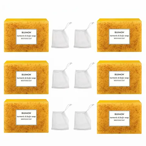 Turmeric & Kojic Acid Face Soap, Natural Handmade Bath Soap, Moisturize Body Care Products for Men & Women, Skincare Essentials, Cleanser