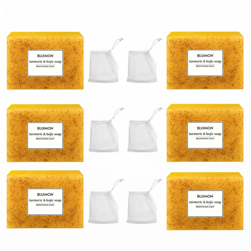 Turmeric & Kojic Acid Face Soap, Natural Handmade Bath Soap, Moisturize Body Care Products for Men & Women, Skincare Essentials, Cleanser