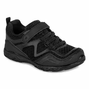 Pediped Force Flex Black Durable & Breathable Kids Shoes - American Podiatric Medical Association Approved for Healthy Foot Development