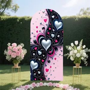 【Arch Backdrop Fabric】Heart-shaped arch backdrop cover, suitable for birthday party decorations, weddings, photo backdrops and (arch frame not included)