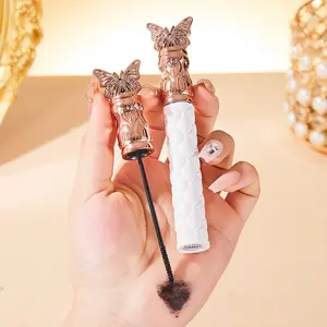 Strong Dense Lengthening Mascara for Butterfly Curl Effect, Waterproof Sweatproof Long-Lasting No Smudge No Clumps, Honey-Like Thick Curly Balm