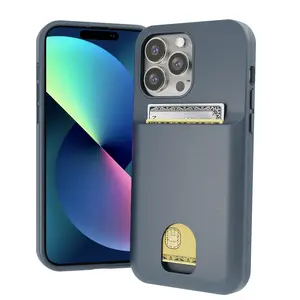 iPhone 14 Pro Cover with Card Holder, Hold 1 - 3 Cards, Ultra Protective, Shockproof &Durable, Non - Slippery, Gift Box Included, Cellphone Accessories
