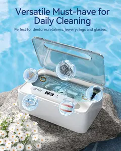Ultrasonic Cleaner Cleaning Tool, 48KHz Frequency, Stainless Steel Tank, Dual Modes for Jewelry & Glasses, Home Bathroom Sterilizer