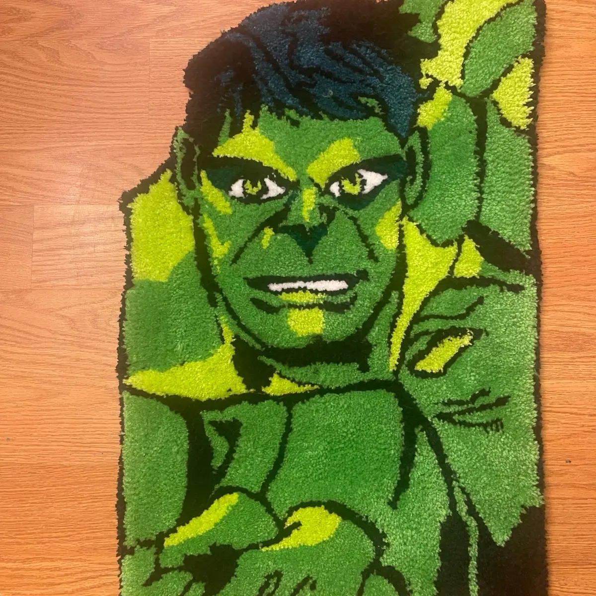 Hulk smash Action Figure abstract rug 100% handmade