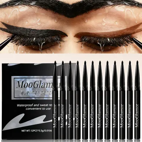 12pcs Of Eyeliner Pencil Set Makeup Long Lasting Not Easy To Fade Portable Waterproof Luxury Liquid Freckle Pens Significantly Colored Cosmetic