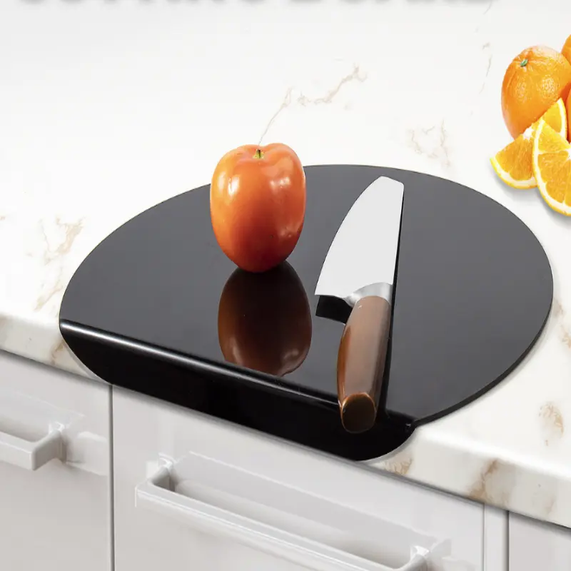 1 Pc Transparent Cutting Board with Lip & Non-Slip Design, Food Grade Clear Chopping Board, Anti-Spill & Anti-Slip for Stable Use, Multi-Functional for Kitchen Food Prep, Ideal for Cutting Vegetables, Meat & Fruits, Knives
