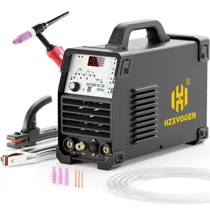 HZXVOGEN HVT250P AC/DC TIG Welder AC DC with Pulse, 200A Aluminum TIG Welder with Square Wave 110V/220V IGBT Inverter HF TIG/Pulse TIG/Stick Welder Machine