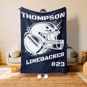 Football Blanket, Gift For Mom, Personalized Football Blanket, Gift for Football Player Gifts, Customized Blanket Football Gifts 