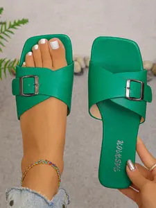 Women's Flat Sandals Fashion Slippers Open Toe Design, Perfect for Outdoor Vacation, Comfortable and Stylish Shoes