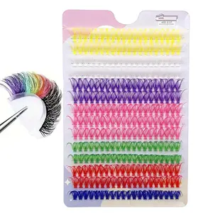 Colorful Cluster False Eyelashes, 1 Box D Curling Lash Cluster, Natural Look Eyelash Extensions, Self Grafting Curl Eyelashes, Eye Makeup Enhancement Product, Diy Eyelash Extensions