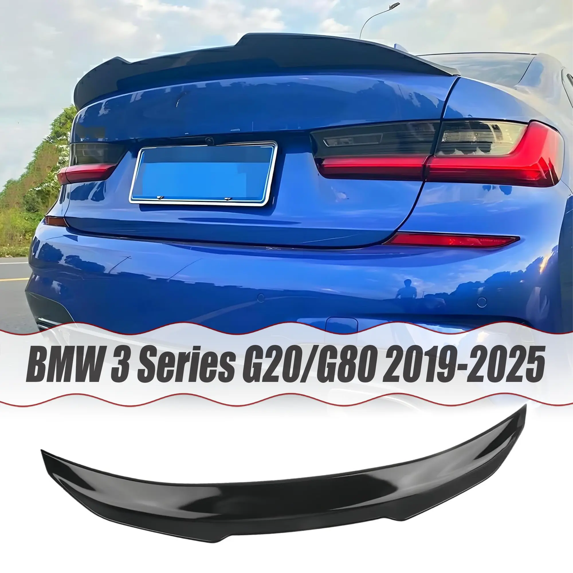 MUTUSAISI Rear Spoiler Fit for BMW 3 Series G20 330i/ 330e/ 340i/ M340i/ M3 G80 2019-2025 Trunk Duckbill Wing PSM Style Accessories