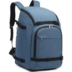 50L Waterproof Ski Boot Bag Travel Backpack for Snowboard, Ski Helmet, Goggles, Gloves & Accessories, Blue