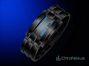 ChroNexus | Futuristic Digital LED Watch - Minimalist Design, Customizable Fit, Stainless Steel Casing, Waterproof Up to 30 M