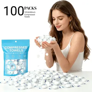 Compressed Towels 100/200 PCS Mini Tablets Disposable Portable Face Towels Coin Tissue Eco-Friendly for Travel, Camping, Hiking, Sport, Beauty, Home Hand Cloths, Outdoor Activities