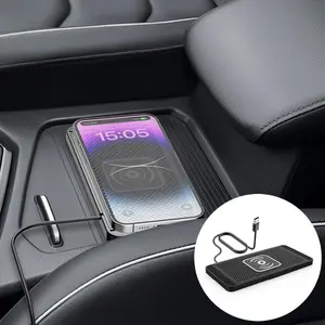 15W Car Wireless Charger, Car Wireless Charging Pad with Anti-slip Silicone Pad, Smart Auto Sensor Charger Compatible with iPhone Samsung Huawei Phones