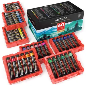 Arteza® Unisex AP Certified Watercolor Paint Set, 60 Vibrant Shades Brights, Easy to Blend & Rework, for Pros - ARTZ-8658