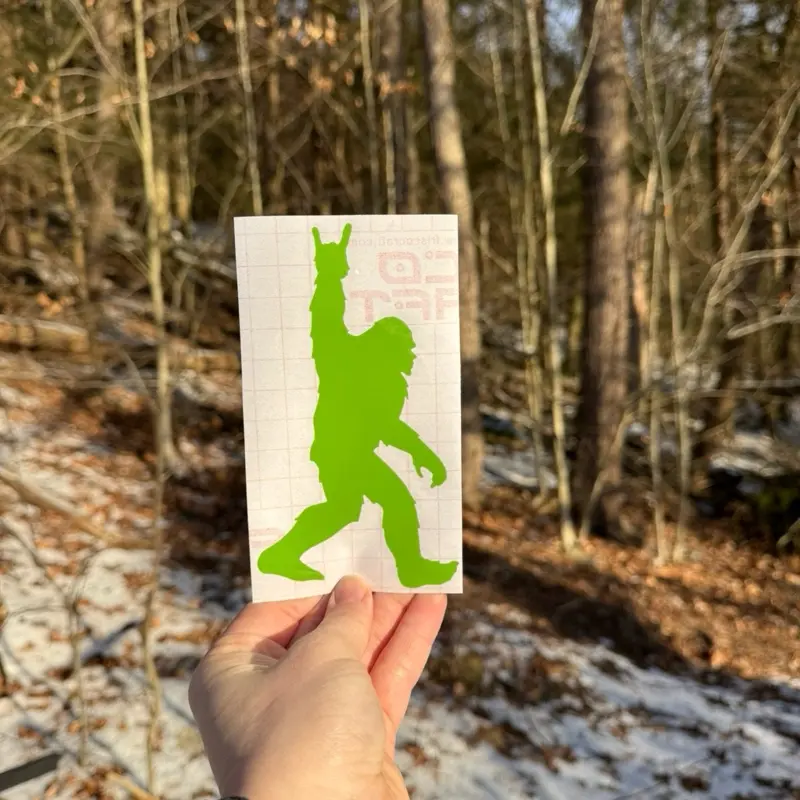 Sasquatch Rock On Car Decals Stickers - Permanent, Easy-Apply, Durable, Water Resistant, Smooth Vinyl, Multi-Size, Crisp Cut Lines, Wide Color Options - For Cars, Adventure Use - Birthday Gift For Sasquatch Enthusiasts, Friends