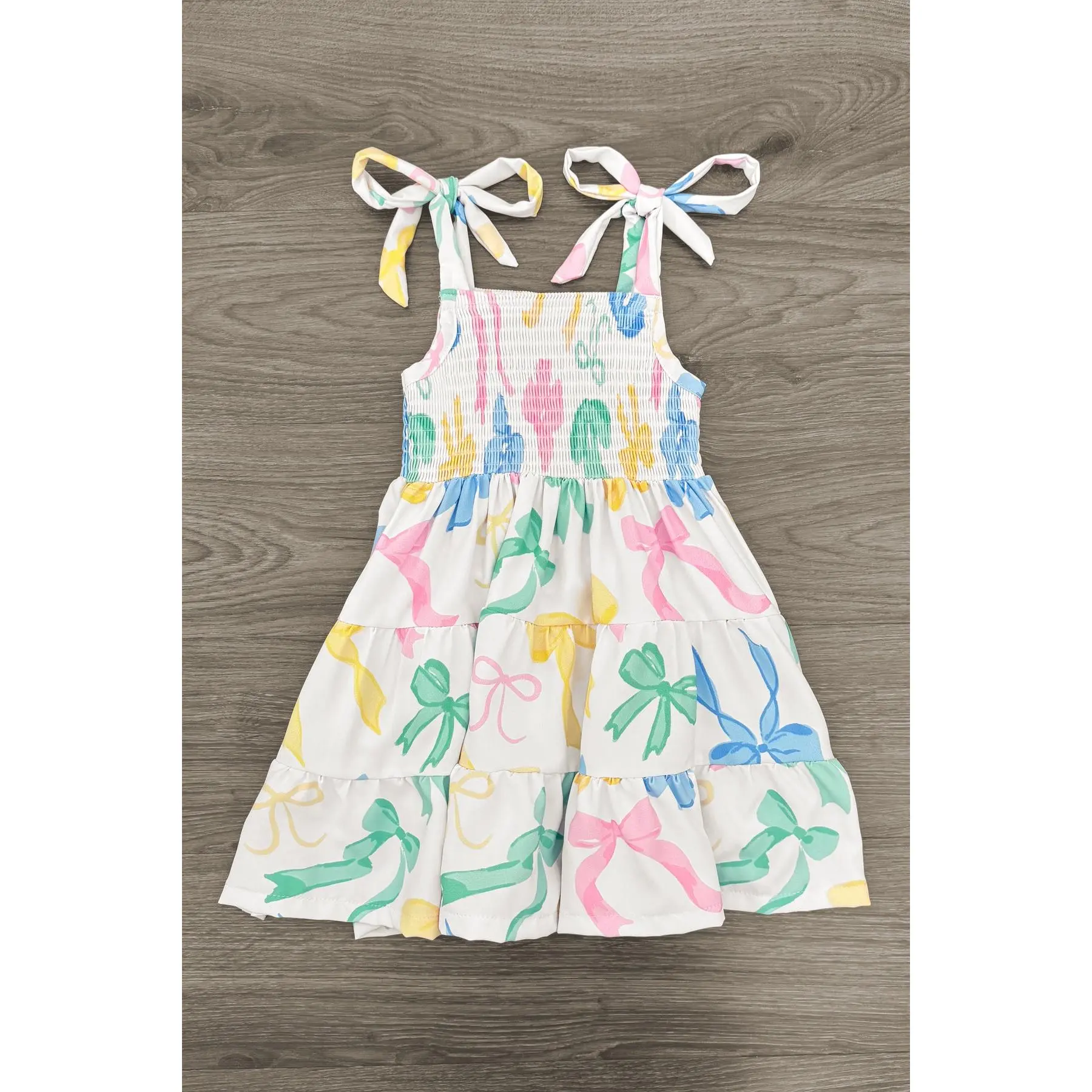 Mom & Me - Pastel Bows Ruffle Dress Mom & Me - Pastel Bows Ruffle Dress