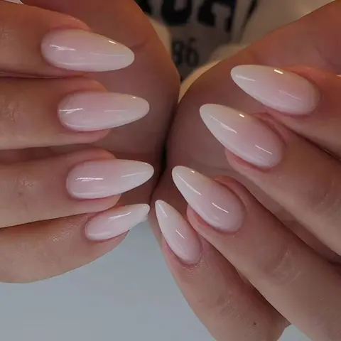 24pcs Long Almond Fake Nails Kit, Nude Gradient Milk Pure Color, Reusable, Beginner Friendly, Includes Jelly Glue and Nail File, Nail Designs, DIY Fake Nails, False Nail Set