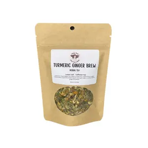 Witchy Pooh's Turmeric Ginger Brew Loose Leaf Organic All Natural Functional Herbal Tea, Caffeine Free Beverage