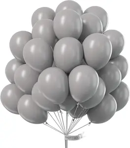 PartyWoo Gray Balloons 50pcs of 12 Inch Matte Gray Latex Helium Balloon for Baby Shower Graduation Wedding Anniversary Bachelorette Retirement Birthday Gender Reveal Party Decorations Gray-Y71