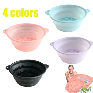Collapsible Ice Basin, Silicone Face Ice Beauty Container, Portable Face Ice Bowl, Facial Skin Care Tool for Women & Men, Ice Cube Ball