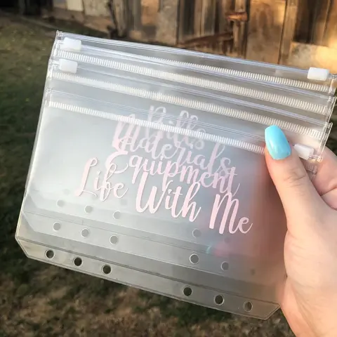 Custom a6 vinyl zipper cash envelope | A6 sized envelope | Personalized vinyl envelope | Budgeting system