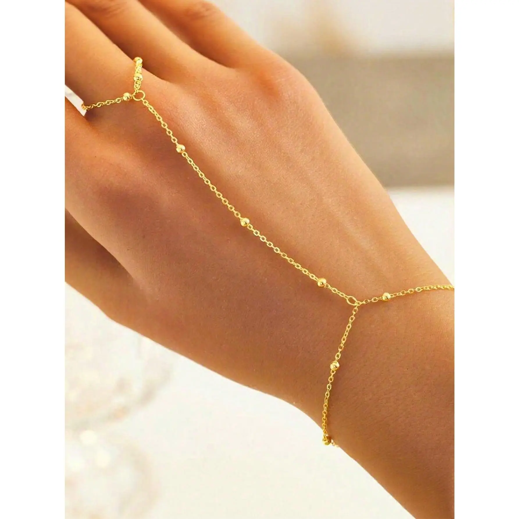 Glove Bangle in Gold-Plated Stainless Steel, Unisex Fashion Bracelet for Daily Wear & Valentine's Day Gifts, Gold Plated Band, Geometric, Ethnic, Christmas