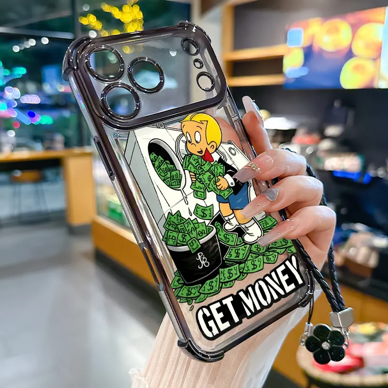 Rich Boy Money Laundering Pattern Phone Case for iPhone Samsung Galaxy 17Pro Max Air 16 15Plus 14 13 12 11 S26 S25 S24 S23 S22 Cases, Shockproof Drop, Protection Durable, Christian Faith Durable Bumper with Lanyard Art.