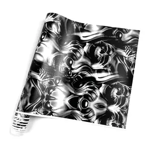 Skull Pattern Car Sticker, Self-adhesive PVC Sticker, Cool Design Vinyl Wrap Film for Cars and Laptops, DIY Customization