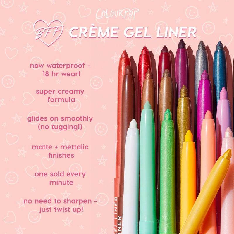 ColourPop® Creme Gel Liner - Waterproof 18HR Longevity Super Creamy Matte Smooth Gel Eyeliner for Easy Blending & Super Pigmented Shades 0.2g