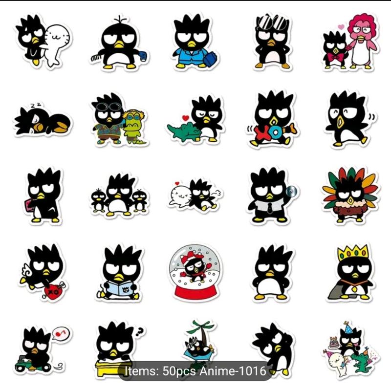 Badbadtz Maru Anime Waterproof Stickers - 50 pcs Sanrio Cartoon Vinyl Stickers for Water Bottle, Laptop, or Scrapbook | School Students Notebook Accessory