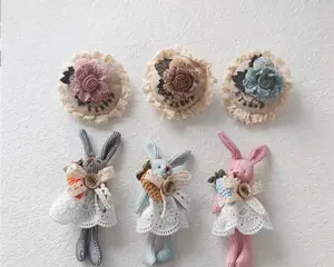 Cartoon Bunny Fabric Brooch Pin for Mori Girl Aesthetic
