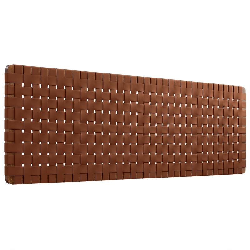 Modway Sparta Weave Wall-Mount King Vegan Leather Headboard in Walnut Brown