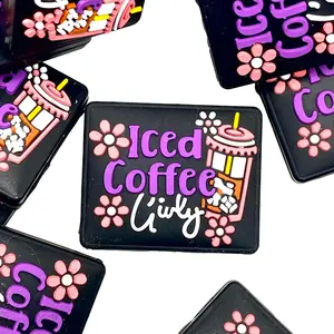 Iced Coffee Girly Silicone Focal Beads - Cute Colorful Flower Craft Drink DIY Beaded Pen