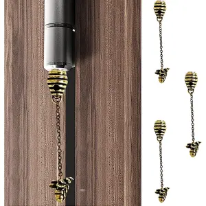 3 Pcs Brass Vintage Bee Hive Door Hinge Head Decorative Toppers Magnetic Hinge Topper Home Decoration Fun Bee Gifts for Women Mom Grandma Wife