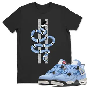 Shirt to match Jordan 4 University Blue Unisex Shirt, Snake T-shirt