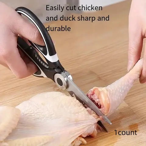 Durable Kitchen Scissors, 420 Stainless Steel Food Grade Multi-Purpose Shears, Sharp Blades & Ergonomic Handle Design for Cooking & Baking, Heavy Duty Scissor Kitchenware, Cutter