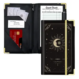 Server Books for Waitress Waiter Receipt Book PU Leather with Zipper Pocket, Waitress Accessories Stationery Office Supplies Premium Organizer