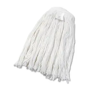 212 MAIN Boardwalk BWK2024REA No. 24 Cut-End Ultra-Absorbent Wet Rayon Mop Head - White, Durable, for Household Floor Mopping, Cleaning