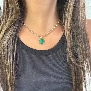 Protect Your Power- Emerald Green Pendant Necklace in Real 14k Gold or 925 Silver