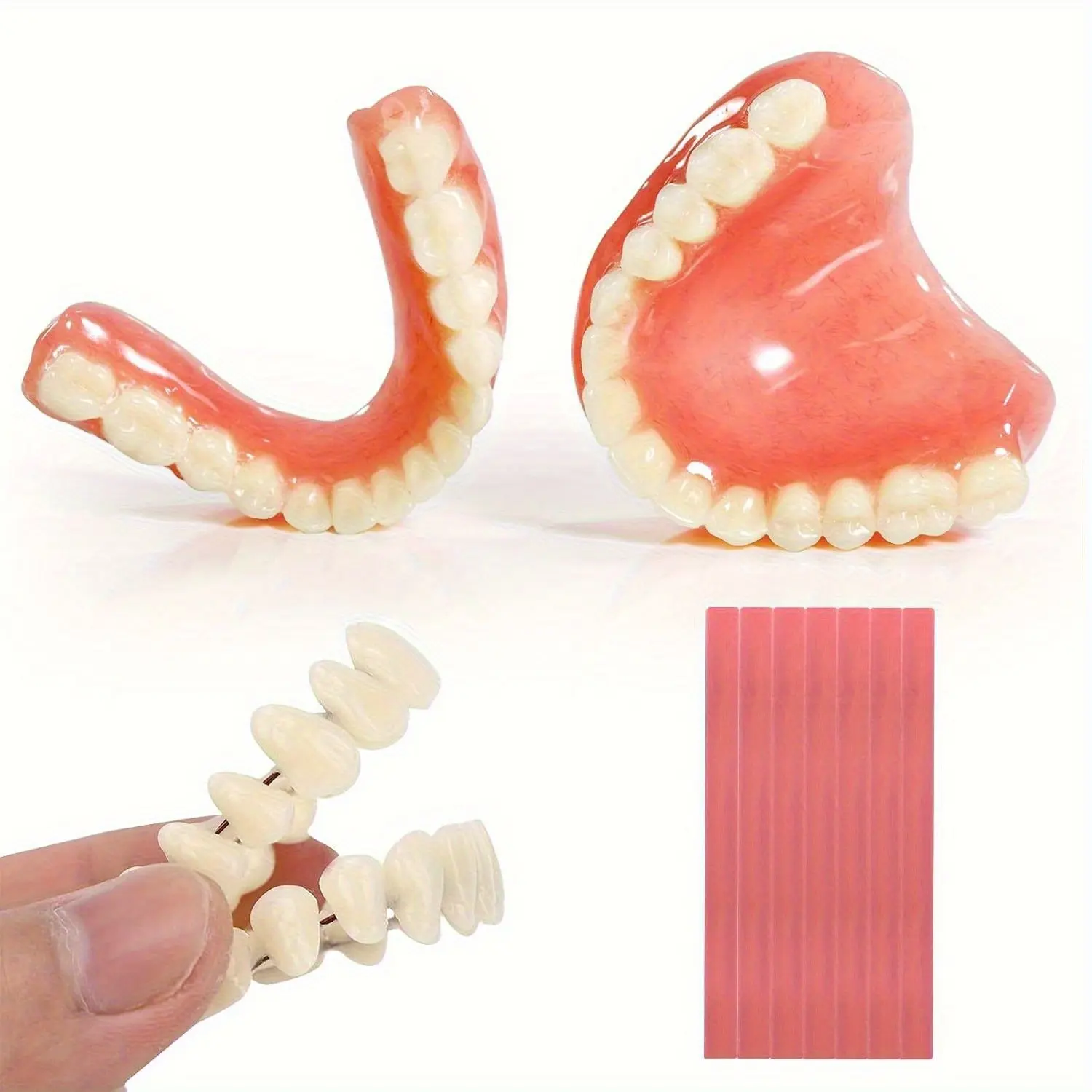 Full Set of DIY Upper and Lower Dentures, Improve Smile, Simple and Convenient DIY Kit, Repair Missing Teeth, Protect Your Teeth - 1