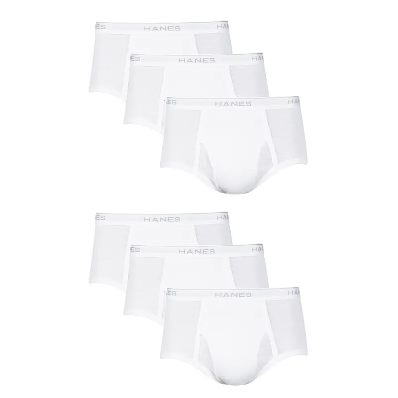 Hanes Men's White Brief Underwear 6-pack Multi Pack Comfortable Fit Soft Stretch Fabric Breathable 2252p6