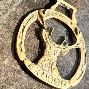 Vintage Horse Brass Medallion Necklace stag/deer